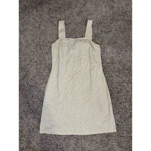 Womens Gingham Plaid Jumper Mini Dress Coquette Cottagecore Grunge Sz 10 READ